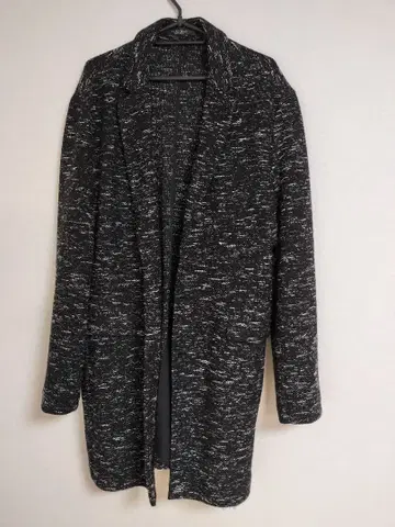 ZARA MAN 체스터 코트 블랙 트위드 XL