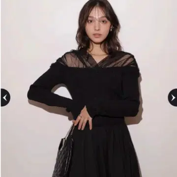 미사용 Rirandture 오프숄더 튤 니트