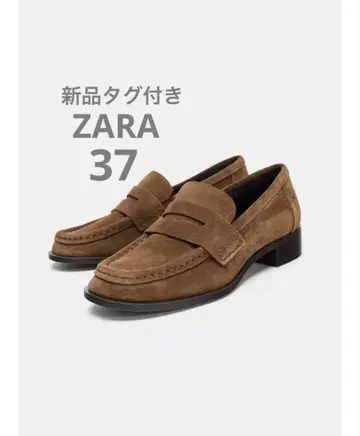 완판템 ZARA 스플릿 스웨이드 페니 스트랩 로퍼 37