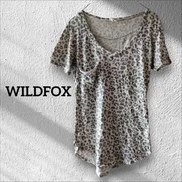 1점 한정 WILDFOX 레오파드 무늬 반팔 티셔츠 티셔츠 레오파드