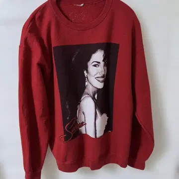 세리나 프린트 빨간색 맨투맨