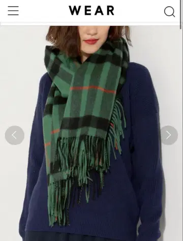 drawer 별주 레어 JOHNSTONS TARTAN 스톨 그린 타탄