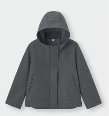 GU 코지 멜톤 숏 후디 코트 S 그레이