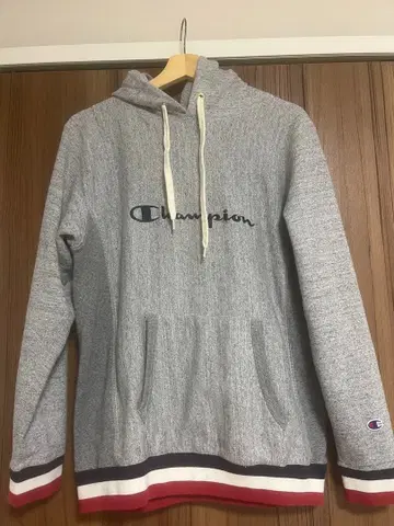 챔피언 리버스 위브 그레이 후드티 M