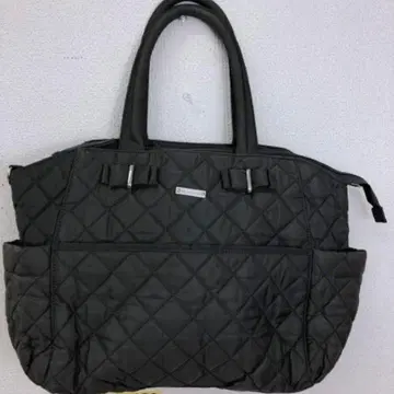 STORK SAK 여성용 블랙 퀼팅 토트백