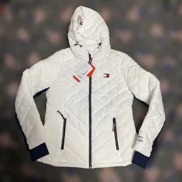 타미힐피거 화이트 퀼팅 자켓 수납 봉투 포함