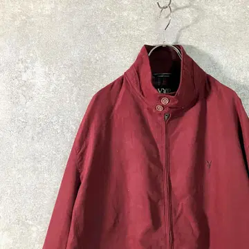 PLAYBOY 블루종 스웨이드 보르도 로고 자수 하이넥 아우터