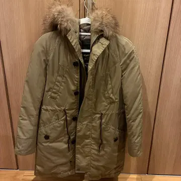 나노 유니버스 Nishikawa 다운 자켓 카키 후드 부착