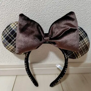 디즈니 머리띠 미니 체크 브라운