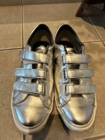 Converse 원스타 실버 벨크로 스니커즈