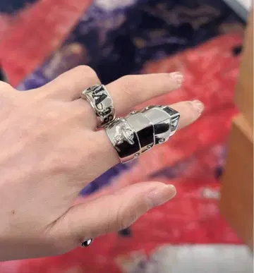 토성 ORB 모티브 로고 벨트 모티브 반지 실버 2세트