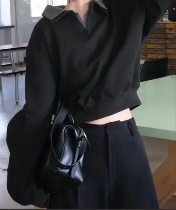 callautia 셔츠 레이어드 상의 블랙 M 사이즈