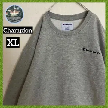 Champion 자수 원 포인트 맨투맨 트레이닝복 멜란지 그레이