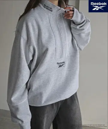 Reebok 리복 맨투맨 하프 지퍼 속기모 그레이