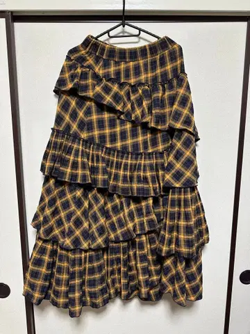 eimy 이스 토아 레 체크 볼륨 스커트