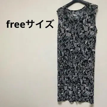 꽃무늬 슬리브리스 롱 기장 원피스