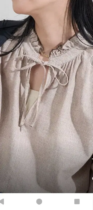 블라우스 스트라이프 블라우스 셔츠 쿠미쿄쿠 테치치 2way 셔츠