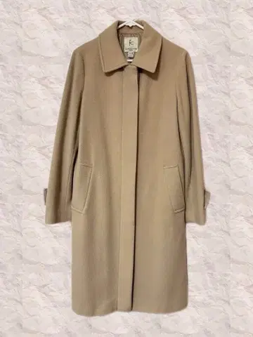 쿠미쿄쿠 롱 코트 아우터 스탠칼라 히요쿠 버튼 울 베이지 M