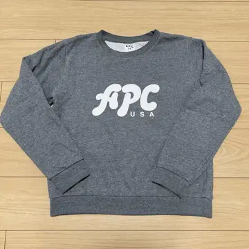 A.P.C. 그레이 로고 프린트 맨투맨 S
