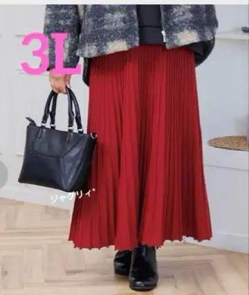 시마무라 히나 스타일 플리츠 니트 스커트 플러스 사이즈 3L