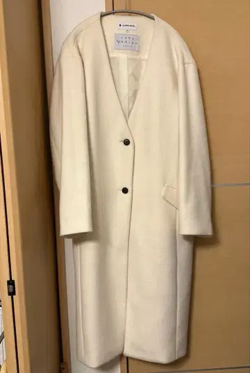 [ GLOBAL WORK ] 케이프 메리노 노카라 코트 화이트 M