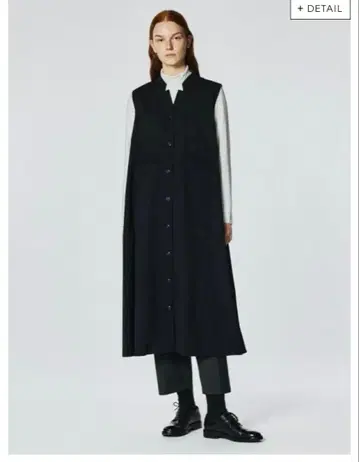 miziuroind 스탠드 카라 플레어 슬리브리스 롱 원피스 베스트