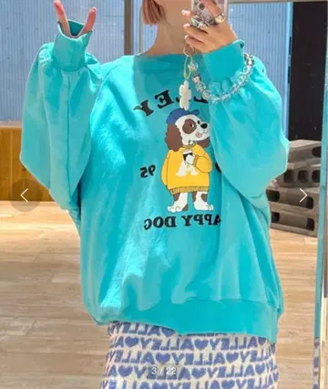 Alley by wcloset Dog 프린트 스웻셔츠 블루