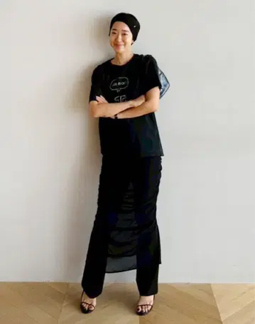 Basic Flare 하의 Layered 스커트 set