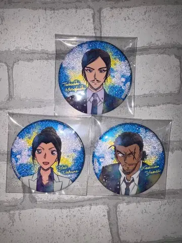 명탐정 코난 트레이딩 글리터 홀로그램 캔 배지 모로후시 야마토 우에하라