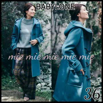 정가 4.6만 BABYLONE 캐시미어 혼방 멜톤 더플 코트 블루그린