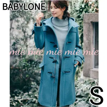 정가 4.6만 BABYLONE 캐시미어 혼방 멜톤 더플 코트 블루그린
