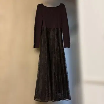 다크 브라운 롱 원피스 긴팔