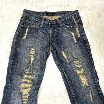 k.u.i archive 00s y2k 크러쉬 데미지 부츠컷