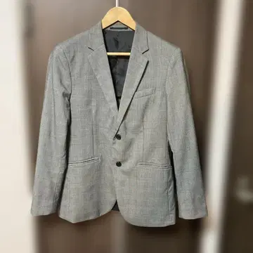 그레이 체크 무늬 테일러드 자켓 M 사이즈