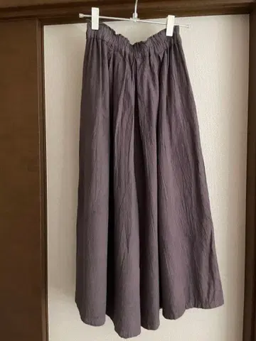 젠 선생님의 일상복 와이드 팬츠 보라색 두꺼운 원단