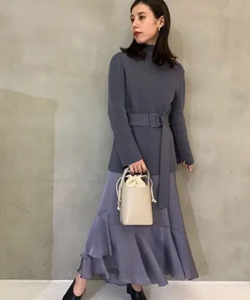 FRAY I.D 비대칭 스커트 set 원피스 BLU