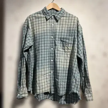 MR HEARTS 사용 가공 체크 무늬 플란넬 셔츠