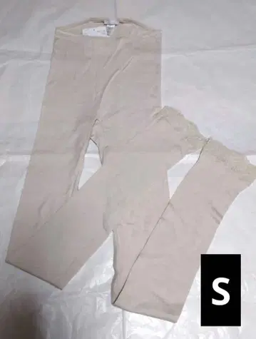 택 포함 새상품 고급 울 실크 레깅스 하의 아이보리 S