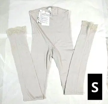 택 포함 새상품 고급 울 실크 레깅스 하의 아이보리 S