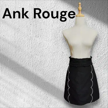 Ank Rouge 앙크루즈 스캘럽 프릴 스커트 블랙 M 미니 기장