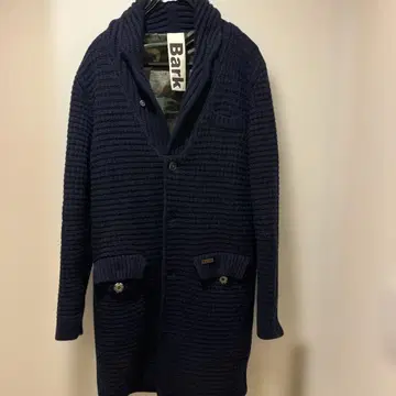 Bark 네이비 리브 편직 코트