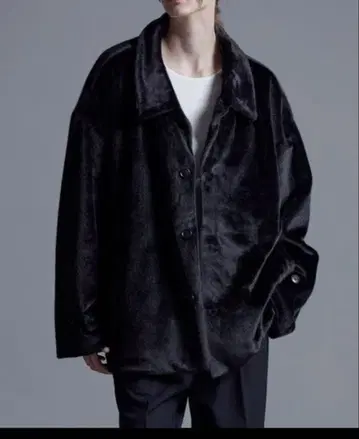 루즈 퍼 샤기 2way 오버 하프 코트