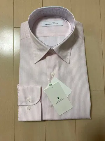 그린 레이블 릴랙싱 핑크 스트라이프 셔츠 40