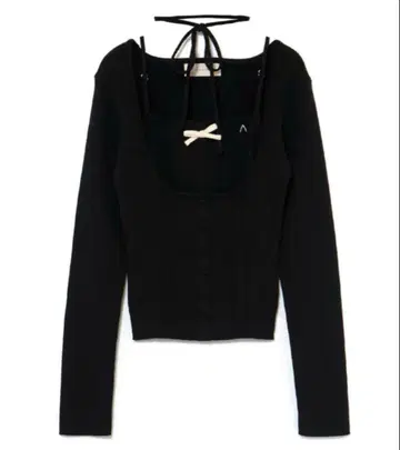 andmary Sharon ribbon tops black AM1517