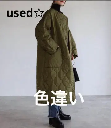 립스탑 퀼팅 코트 프리 사이즈 블랙