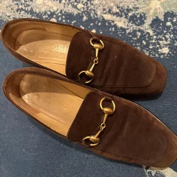 브라운 스웨이드 로퍼 중간 힐