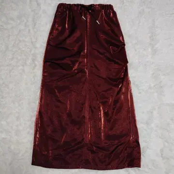 새상품급 ROSEBUD 스커트 롱 보르도 광택 프리 사이즈