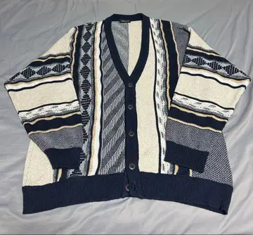 [ 구제 의류 ] 기하학 패턴 니트 가디건