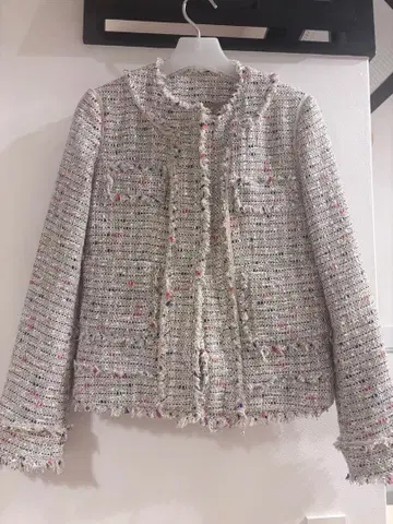 신조운 마이달타니안 트위드 노카라 자켓 38