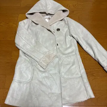 택 포함 새상품 Mitsumine 후드 부착 베이지 코트